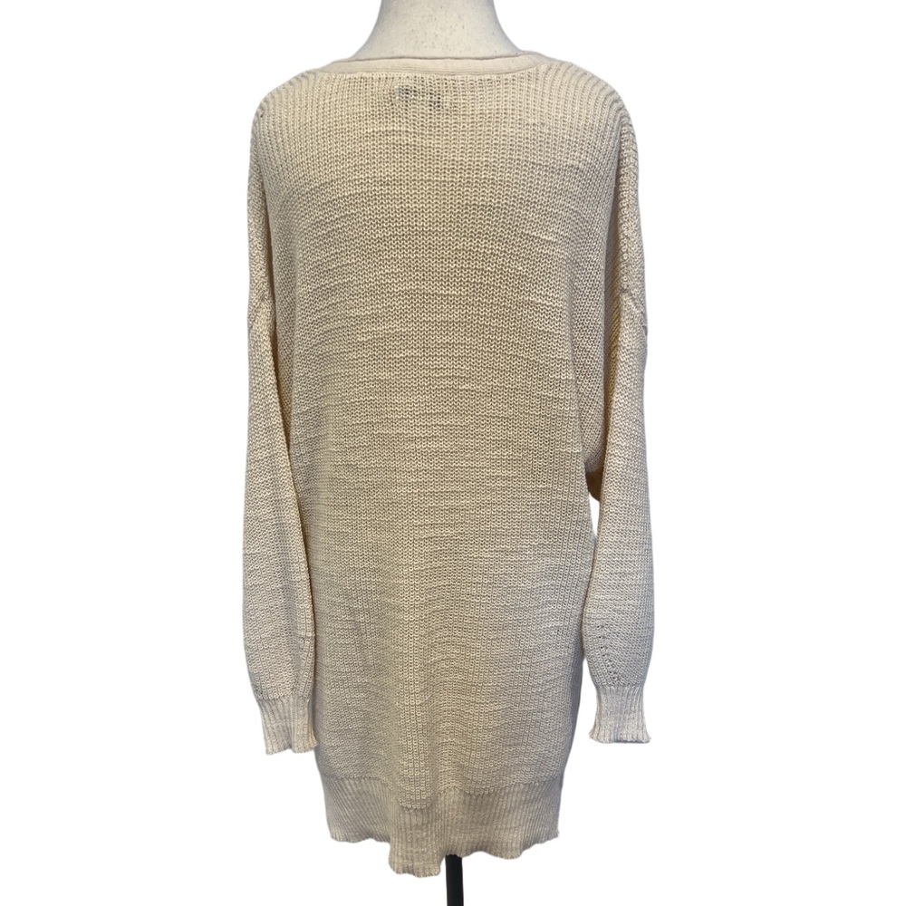 American Eagle Outfitters Cream V-Neck Sweater - Picture 4 of 8